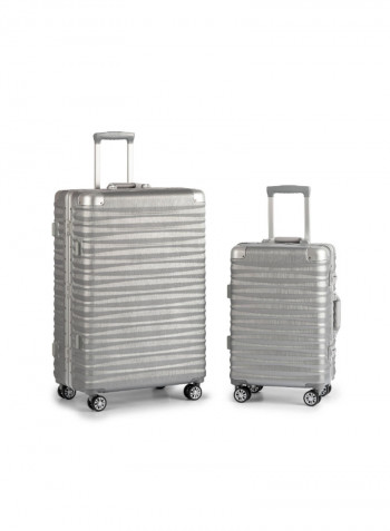 2-Piece Spinner Wheel Luggage Set Grey