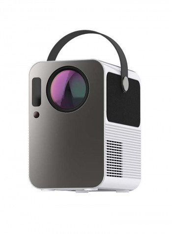 Portable LED Android Projector 4K 3500 Lumens 10W Speaker with 100-Inch Projector Screen PROJ-WO-26-W_SCR-03 White