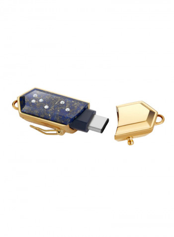 18 Karat Gold Lapis Lazuli Chargeable Pendant