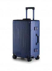 Ultra-Light Expandable 4 Spinner Wheels Hardside Luggage Trolley Blue