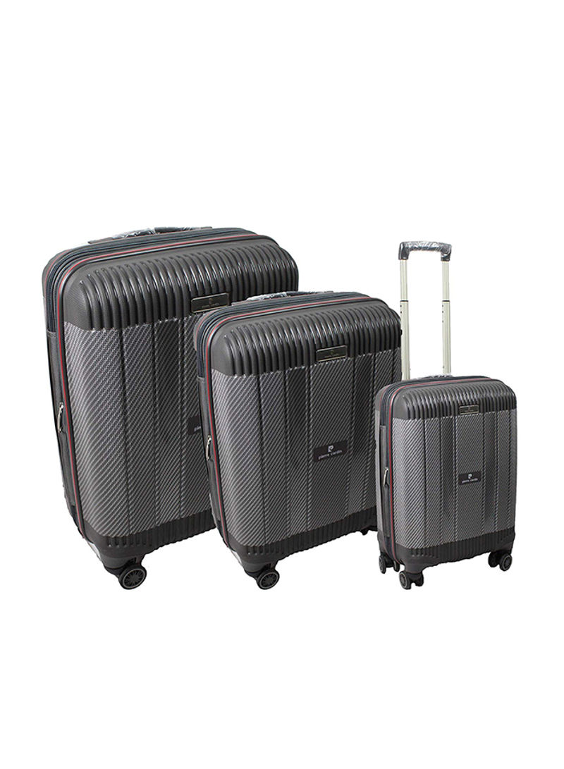 3-Piece Trolley Luggage Set Grey/Black