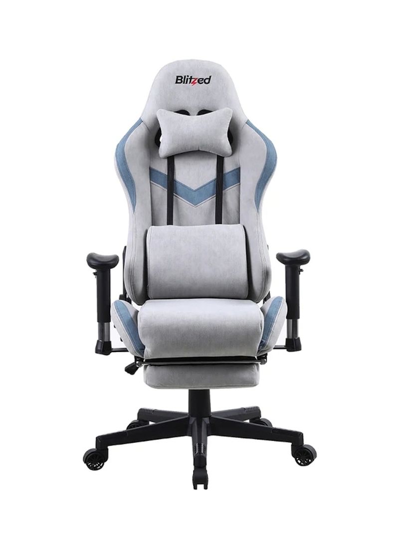 Gaming Chair Racing Style With Retractable Footrest Grey