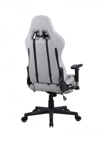 Gaming Chair Racing Style With Retractable Footrest Grey