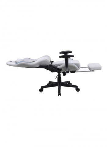 Gaming Chair Racing Style With Retractable Footrest Grey