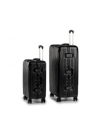 2-Piece Spinner Wheel Luggage Set Black