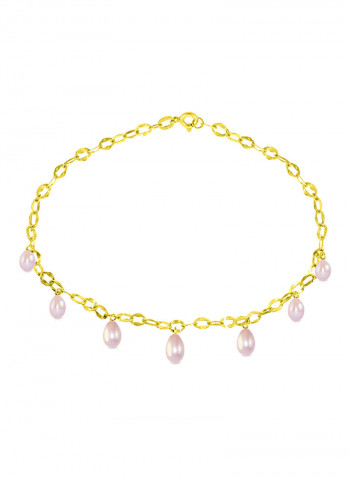 18 Karat Gold Pearl Drops Chain Bracelet