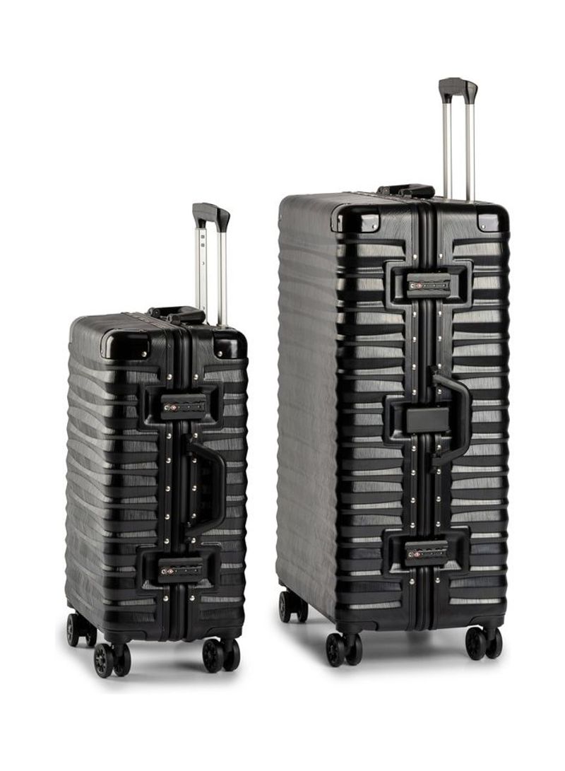 2-Piece Spinner Wheel Luggage Set Black