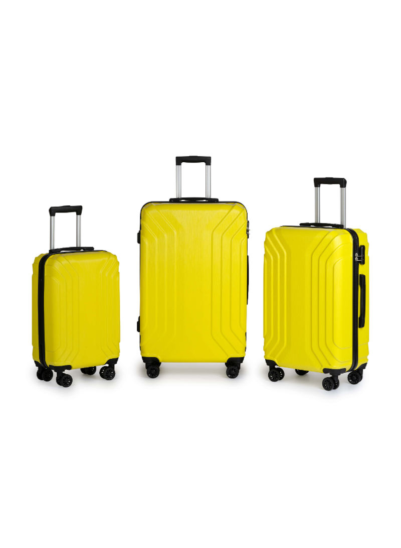 3-Piece Spinner Wheel Luggage Set Yellow