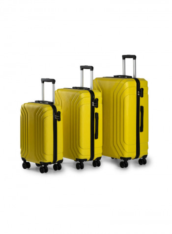 3-Piece Spinner Wheel Luggage Set Yellow
