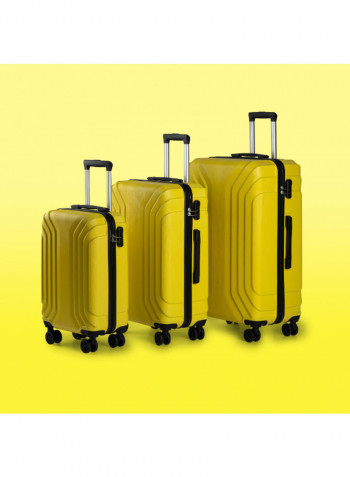 3-Piece Spinner Wheel Luggage Set Yellow
