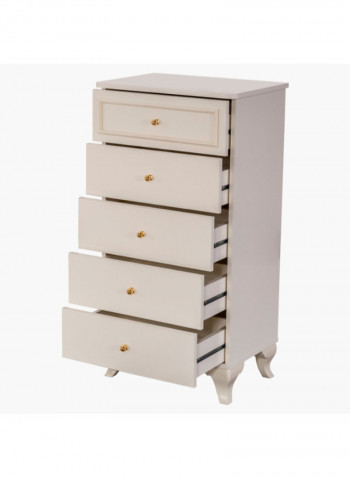 5-Drawer Cabinet White