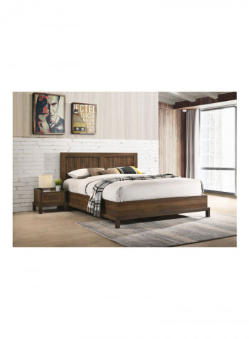Modern Queen Size Bed Brown