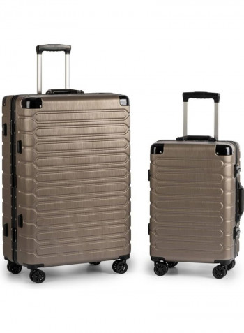 2-Piece Spinner Wheel Luggage Set Gold