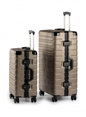 2-Piece Spinner Wheel Luggage Set Gold