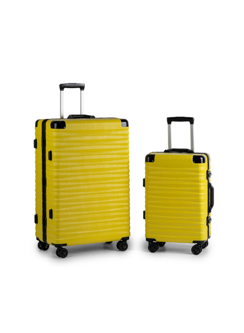2-Piece Spinner Wheel Luggage Set Yellow