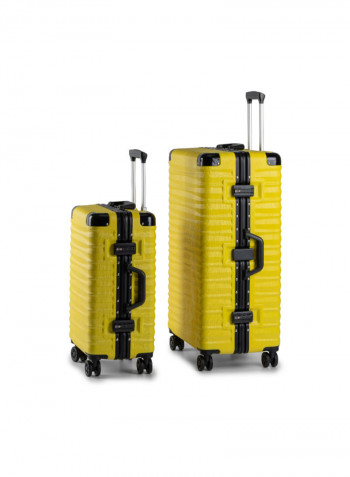2-Piece Spinner Wheel Luggage Set Yellow