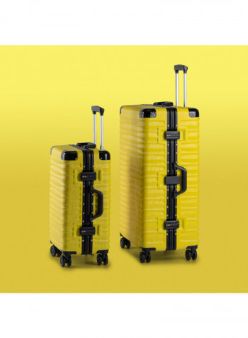 2-Piece Spinner Wheel Luggage Set Yellow