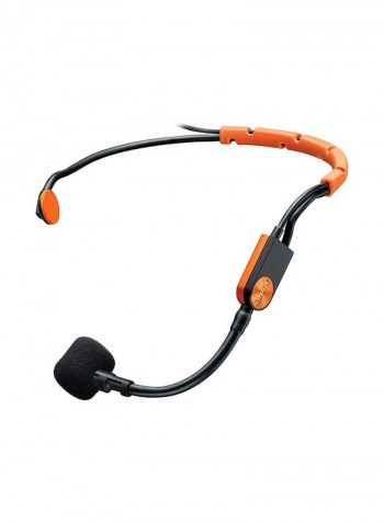 Fitness Headset Microphone With Connector For Use With Wireless Systems SM31FH-TQG Black/Orange