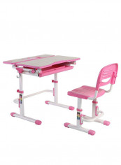 Saturn Series Ergonomic Adjustable Desk And Chair Set Pink/White 60.8centimeter