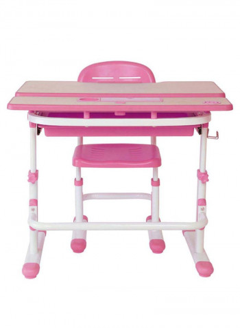Saturn Series Ergonomic Adjustable Desk And Chair Set Pink/White 60.8centimeter