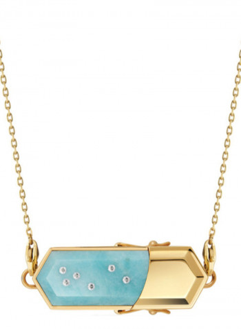 18 Karat Gold Amazonite Chargeable Pendant