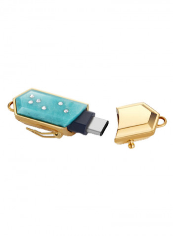 18 Karat Gold Amazonite Chargeable Pendant