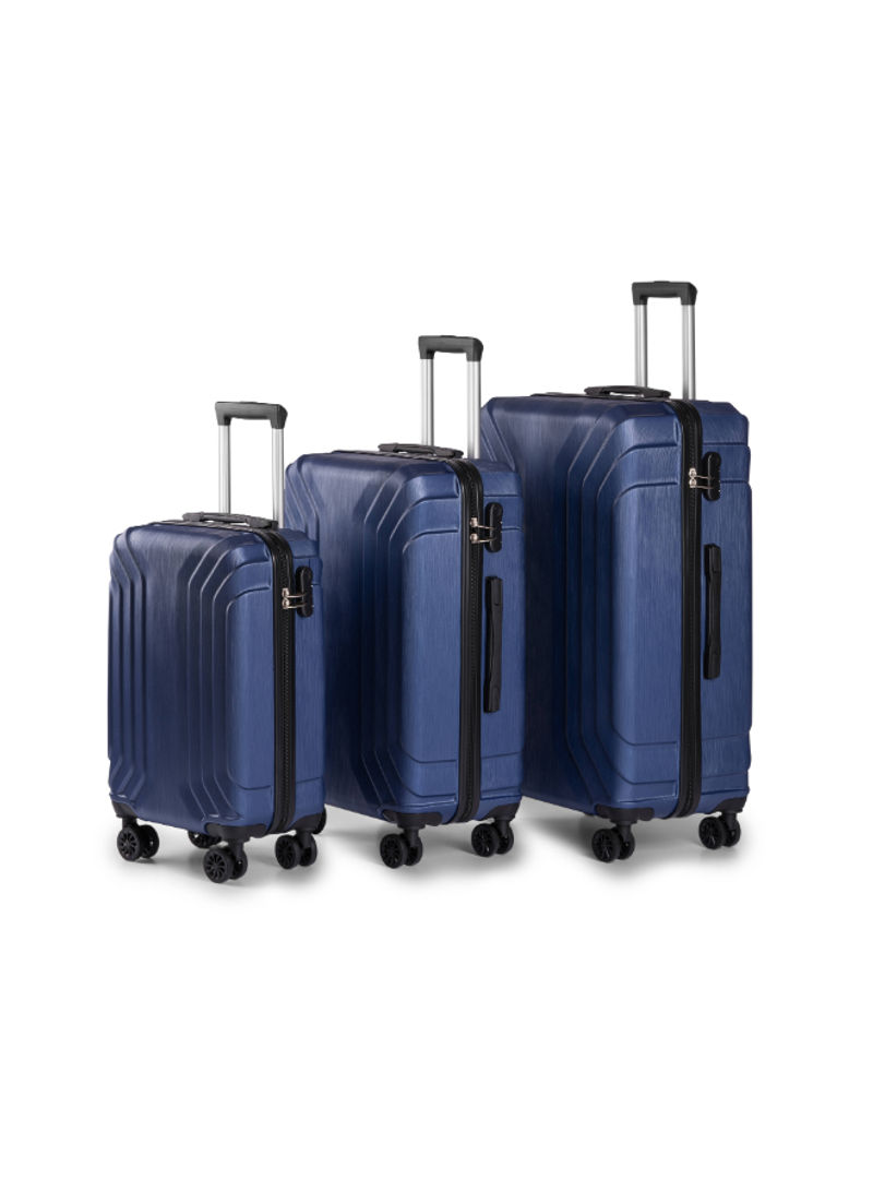 3-Piece Spinner Wheel Luggage Set Blue