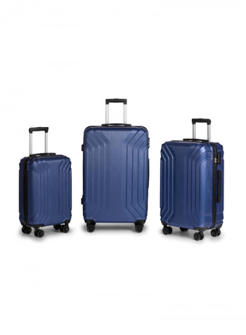 3-Piece Spinner Wheel Luggage Set Blue