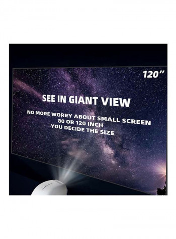 HD Projector 4K LED 8000 Lumens Full HD 1080P PROJ-WO-44-W White