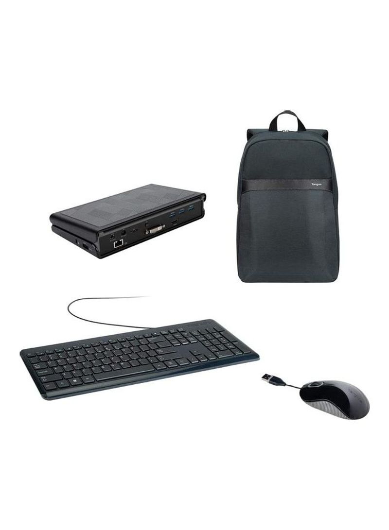 4-Piece Keyboard With Accessories Set Black/Grey