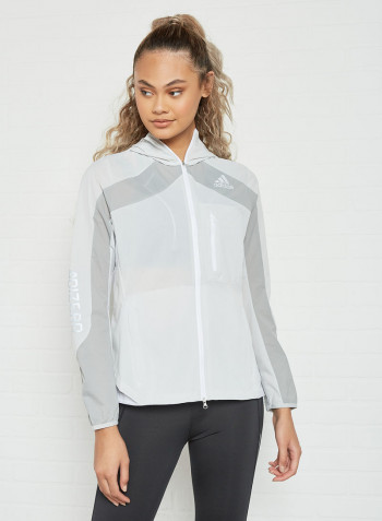 Adizero Marathon Running Jacket White/Grey