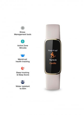 Luxe Fitness And Wellness Tracker Lunar White/Soft Gold