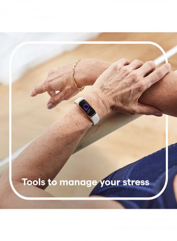Luxe Fitness And Wellness Tracker Lunar White/Soft Gold