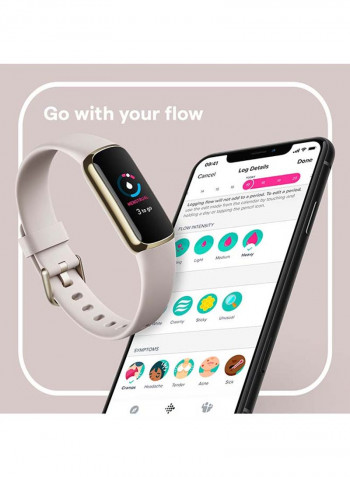 Luxe Fitness And Wellness Tracker Lunar White/Soft Gold