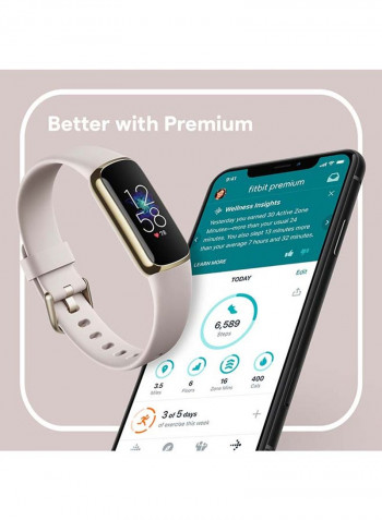 Luxe Fitness And Wellness Tracker Lunar White/Soft Gold