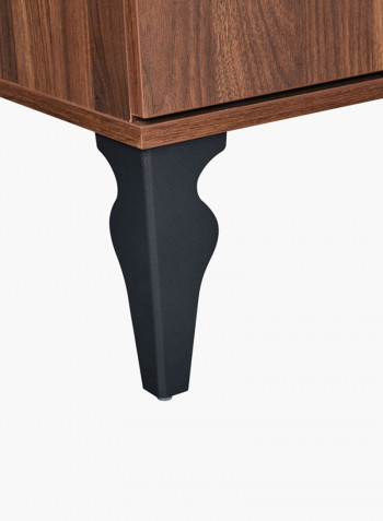 Sideboard With 3-Pullout Drawers And 2-Door Cabinets Brown