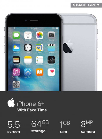 Refurbished - iPhone 6 Plus With FaceTime Space Grey 64GB 4G LTE