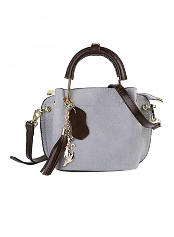 Leather Shoulder Bag Grey