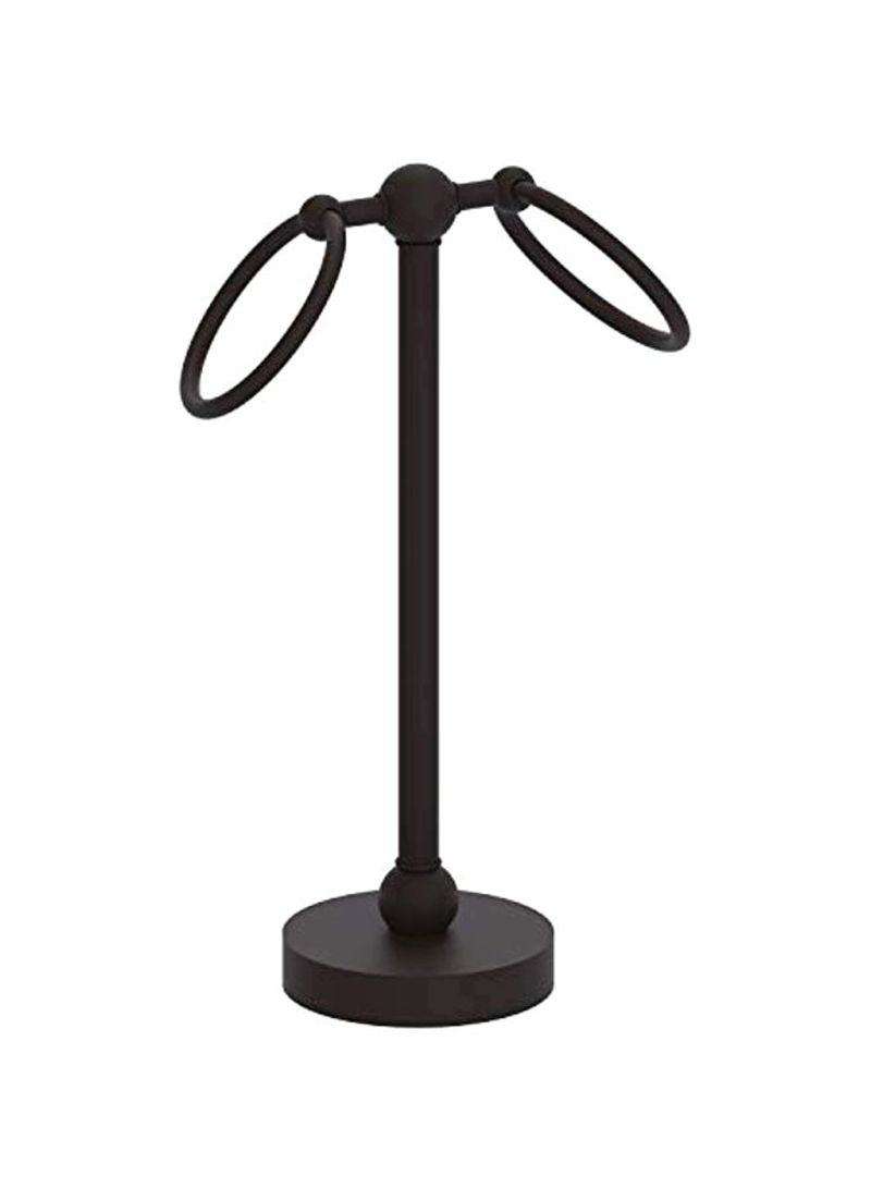 2-Ring Guest Towel Holder Black 5x5x12inch