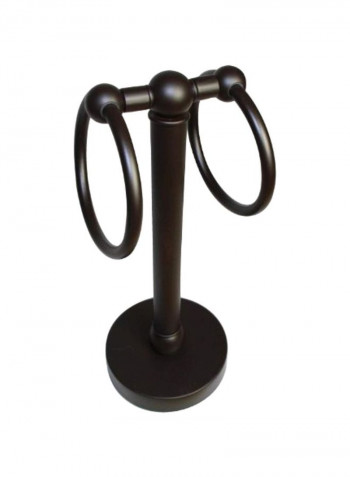 2-Ring Guest Towel Holder Black 5x5x12inch