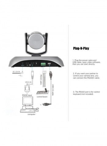 Full HD USB Video Conference Camera With Infrared Remote Control