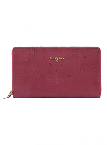 Ascot Leather Wallet For Women Crimson