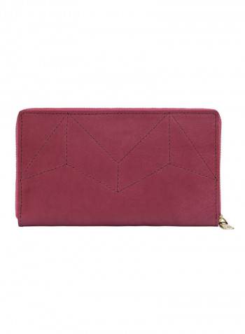 Ascot Leather Wallet For Women Crimson