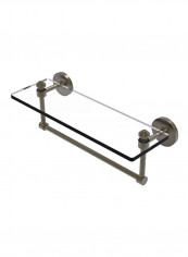 Integrated Towel Bar Glass Shelf Gold/Clear 16x5inch
