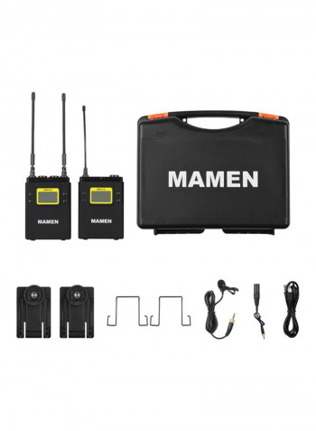 Portable Wireless Lavalier Microphone Mic Transmitter And Receiver System DD1667 Black