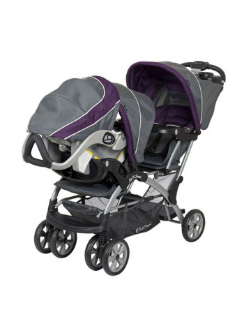 Sit N' Stand Double Stroller- Grey/Purple/Black