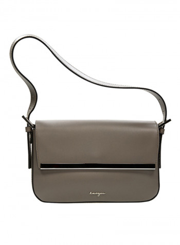 Shadows Leather Shoulder Bag For Women Grey