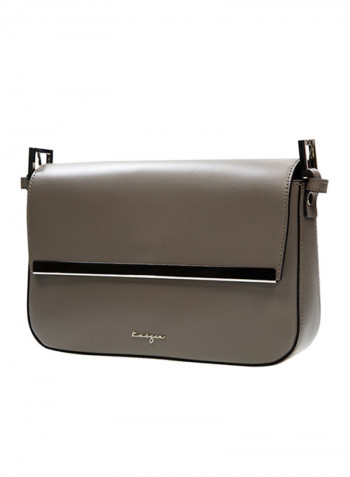 Shadows Leather Shoulder Bag For Women Grey