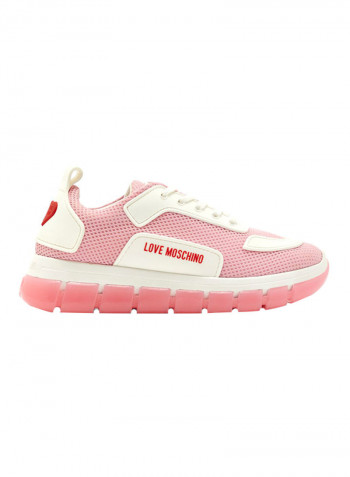 Women's Mesh Detail Sneakers Pink/White