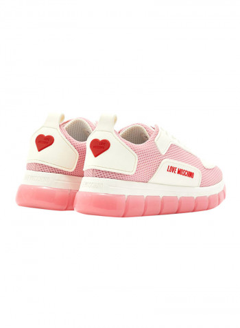 Women's Mesh Detail Sneakers Pink/White